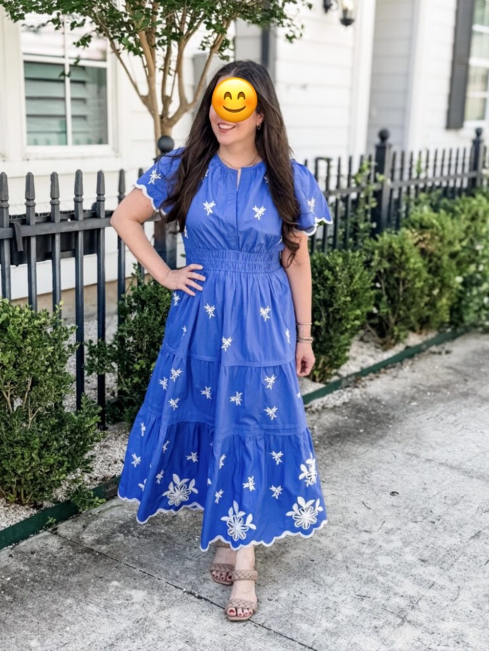 Anthropologie The Somerset Maxi Dress Embroidered Blue Size Medium - Picture 5 of 5